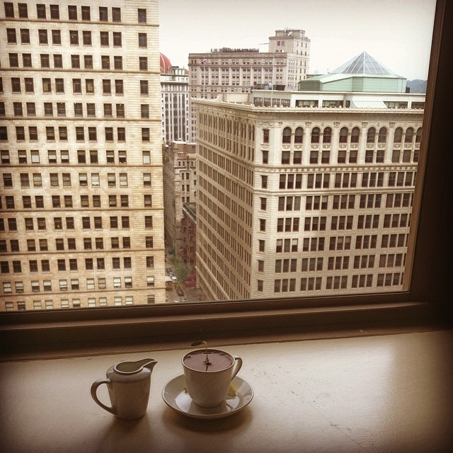 Good morning!! #pittsburgh #skyline #tea