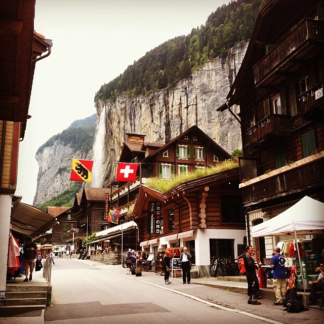 Perfect little Swiss town! Oh and a huge waterfall.