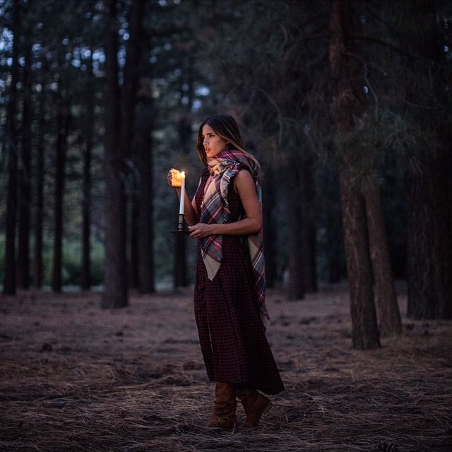 So inspired for the fall by this hauntingly gorgeous image from @rocky_barnes. Such a stunning representation of coziness, adventure, and women leading the way with a light in the dark. #autumn #love #photoshoot #girlpower