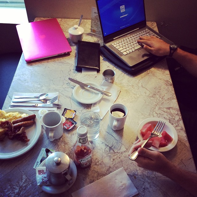 #working #breakfast before we fly home!!!! ️️