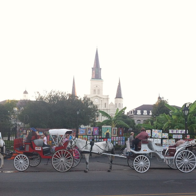 Just before dinner last night…this is going to be a fun city to live in…  #Nola #NewOrleans #citylife #castles #cathedrals and #carriages