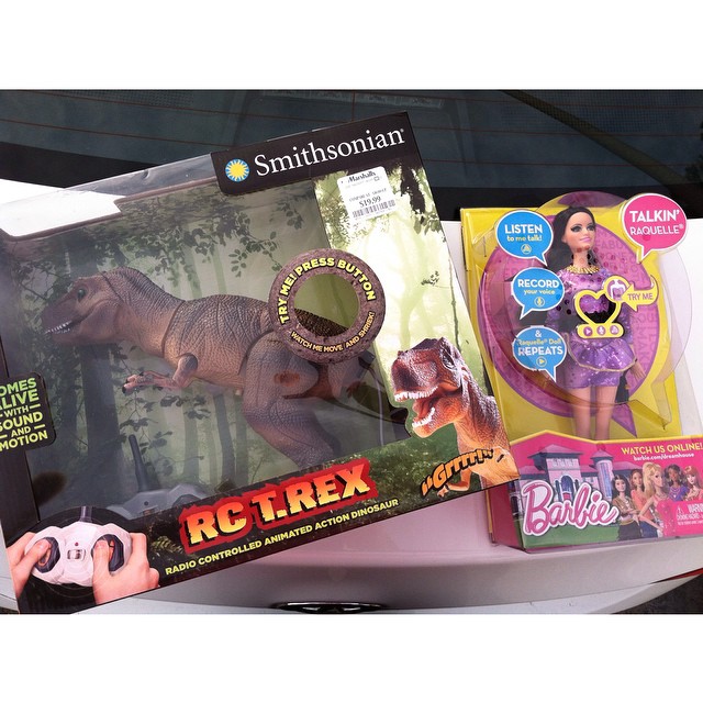 Dropped off these #toys yesterday for @therocksandiego Toys for Joy #Christmas drive – totally shopped like a kid and not a parent: bought a roaring dinosaur and a talking Barbie – those parents are going to loooovvvveee me for picking the noisiest toys in the store  Oops!! #giving without #thinking….!