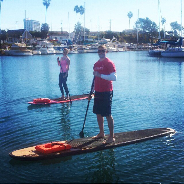 #latergram – Our #morning #workout – what #SUP #Oceanside?!! ️️ #paddleboard #ocean #harbor #fitness #couple